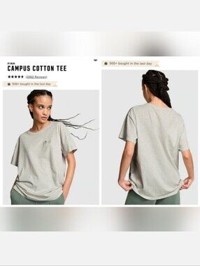 Victoria's secret pink campus cotton short sleeve relaxed fit tee XXL
